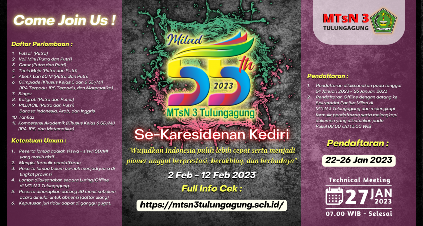 MILAD 55 TAHUN MTsN 3 TULUNGAGUNG