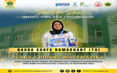 Juara 3 Olimpiade Matematika di Ajang Genza Vol. 2